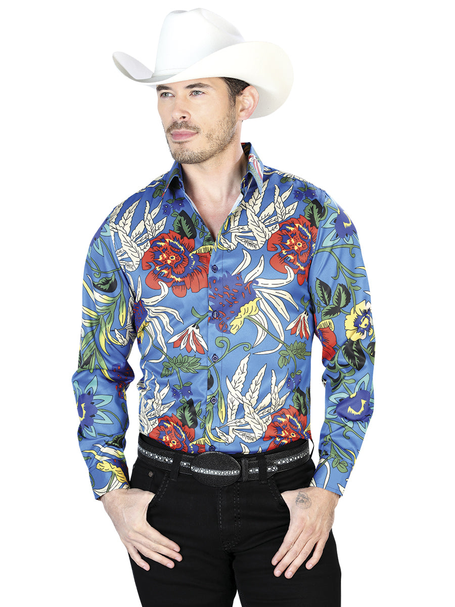 Blue Casual Long Sleeve Shirt 43677