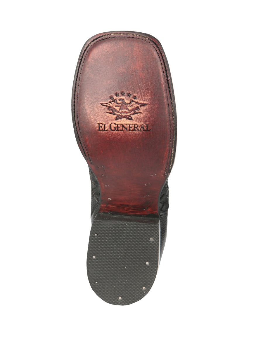 Botines tejidos Petatillo negros Rodeo para hombre de El General 45181