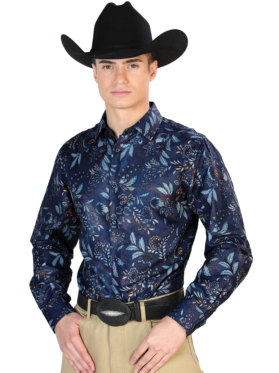 Navy Casual Long Sleeve Shirt 43870