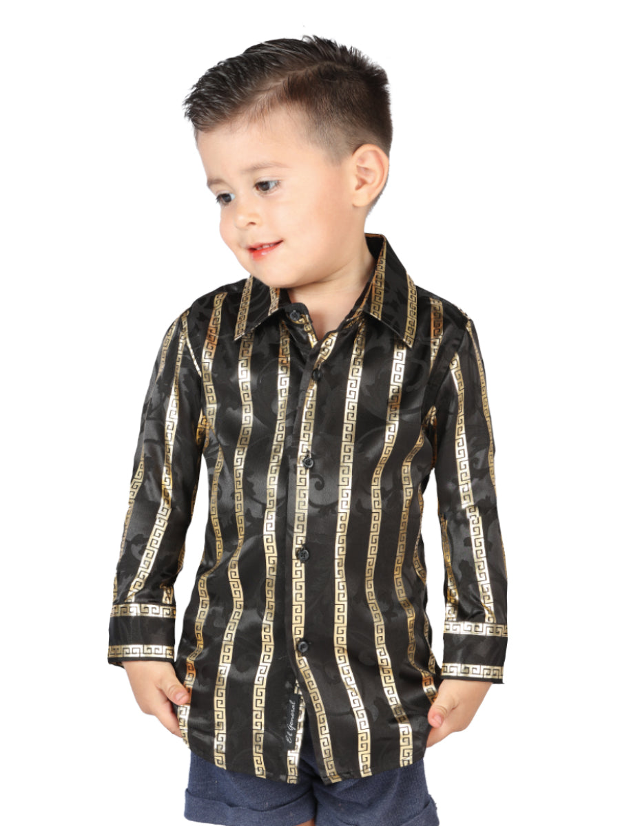 El General Black/Gold Casual Long-Sleeve Shirt 44572