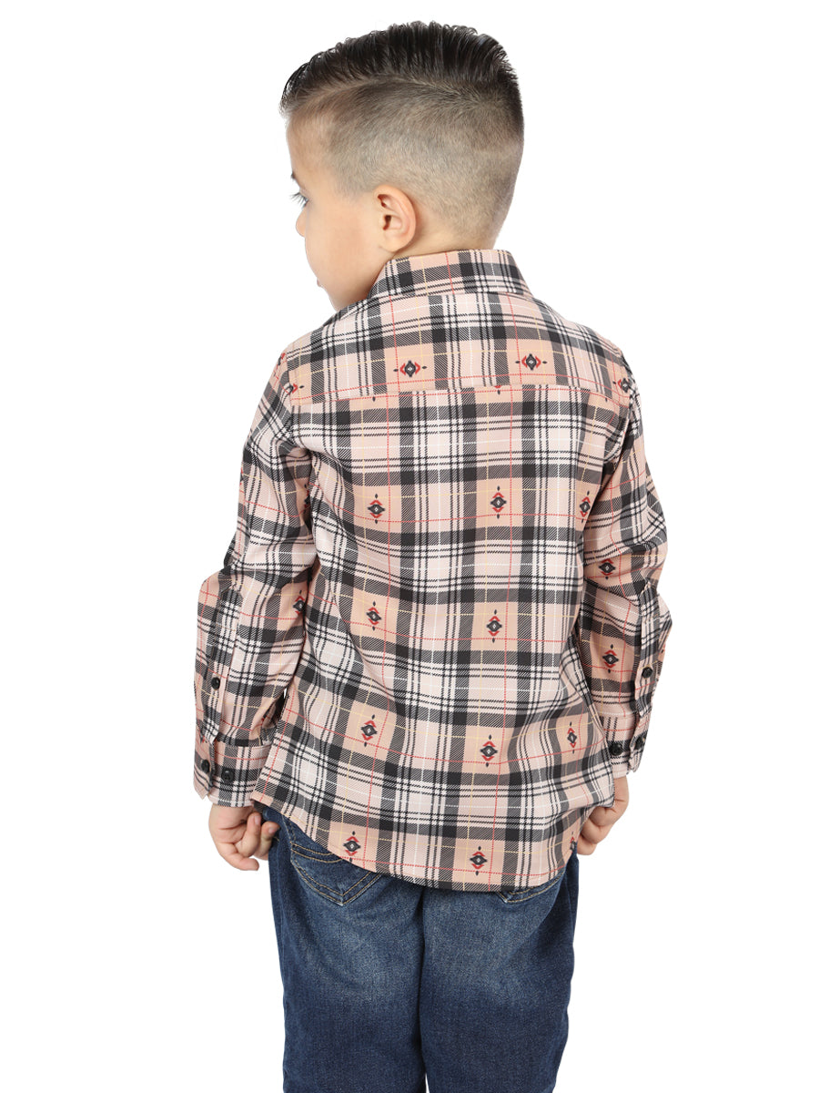 El General Beige/Black Casual Long-Sleeve Shirt 44732