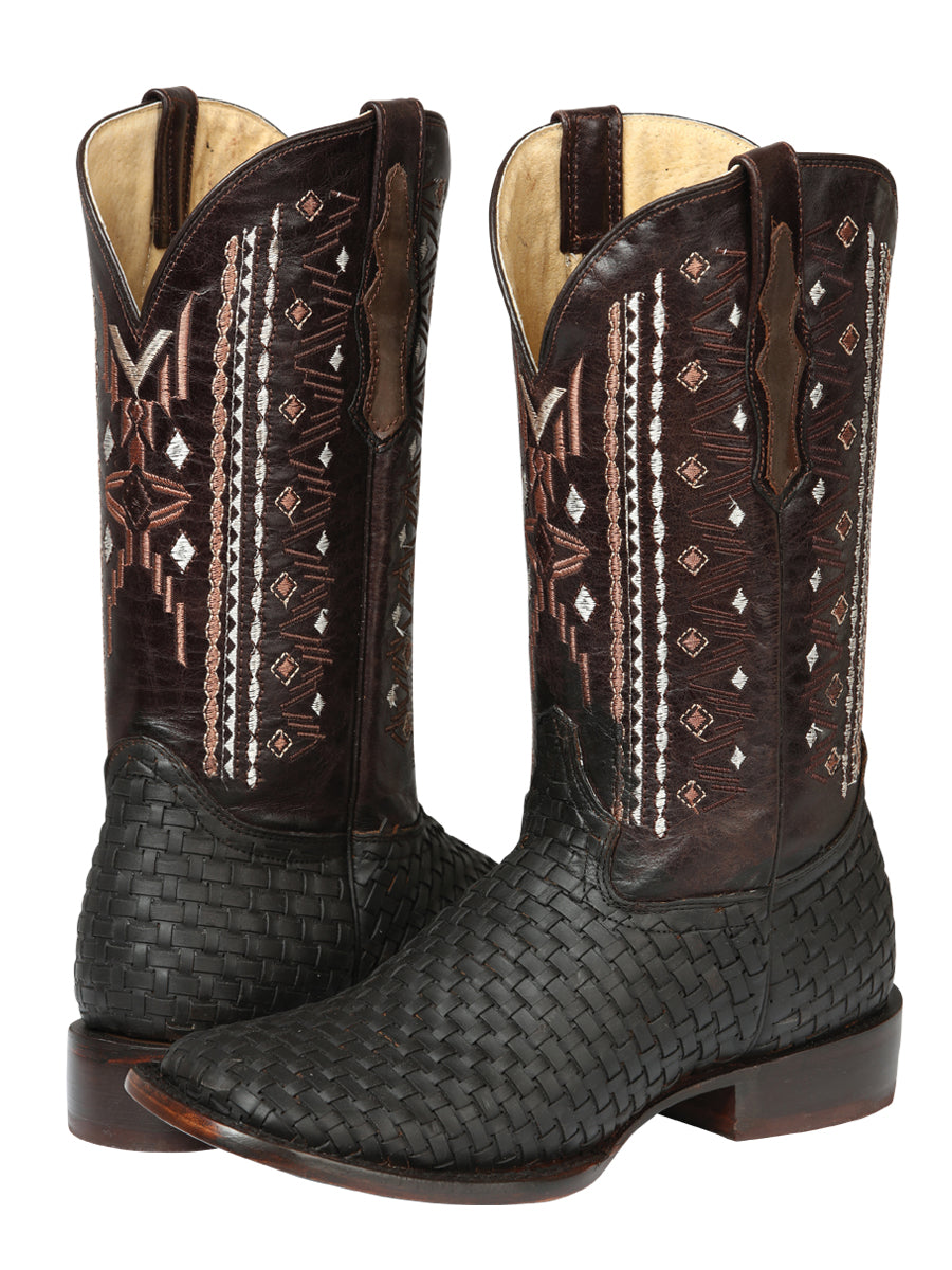 El General Men’s Leather Rodeo Boots Petatillo - Crazy Brown 44861