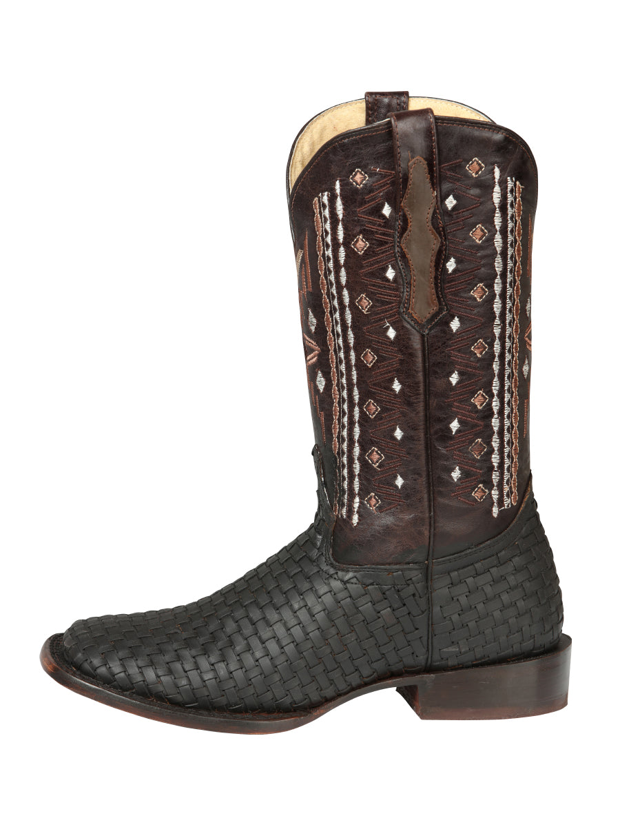 El General Men’s Leather Rodeo Boots Petatillo - Crazy Brown 44861
