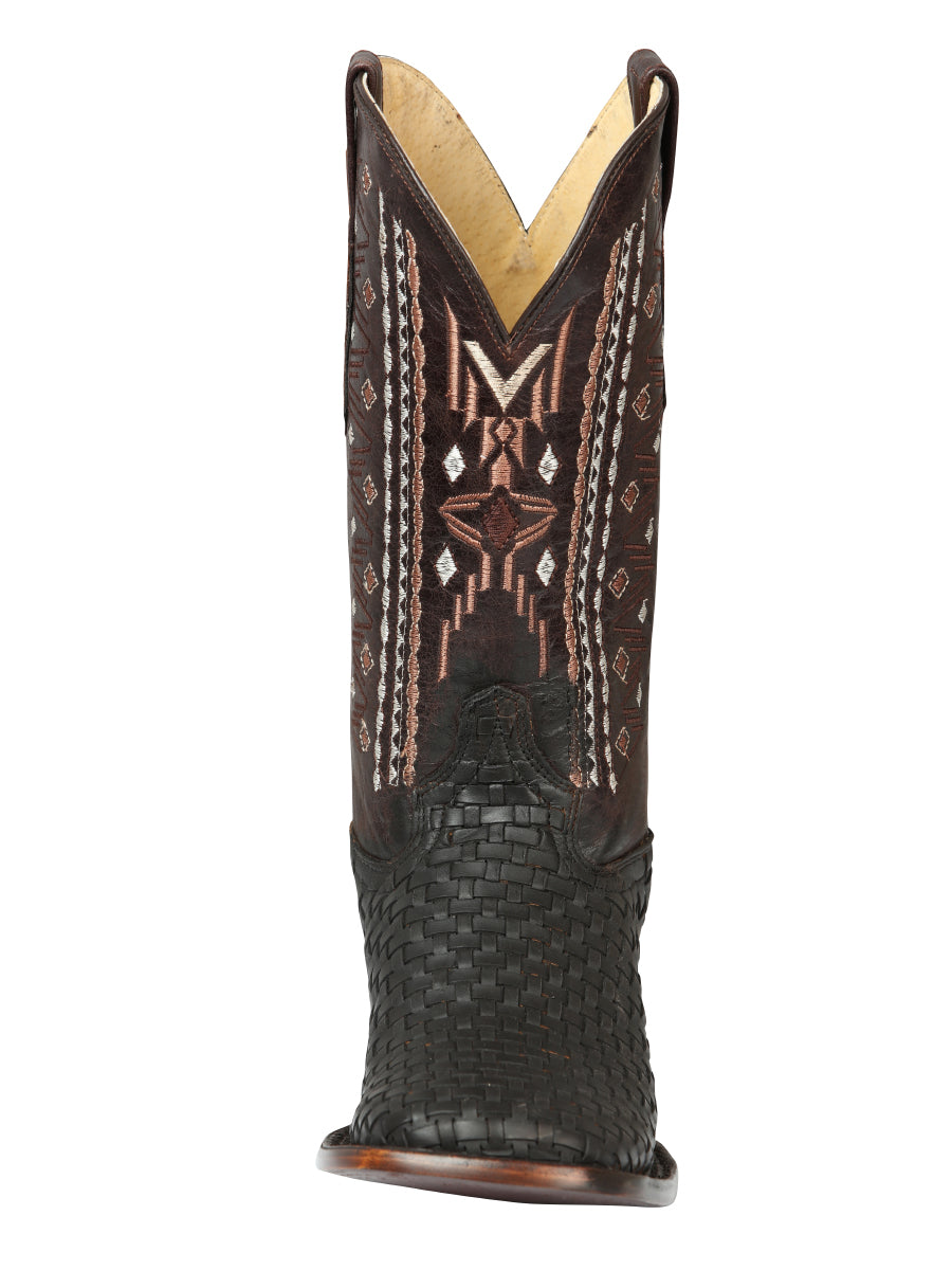 El General Men’s Leather Rodeo Boots Petatillo - Crazy Brown 44861