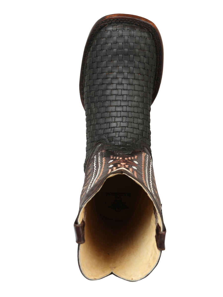 El General Men’s Leather Rodeo Boots Petatillo - Crazy Brown 44861