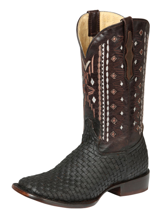 El General Men’s Leather Rodeo Boots Petatillo - Crazy Brown 44861
