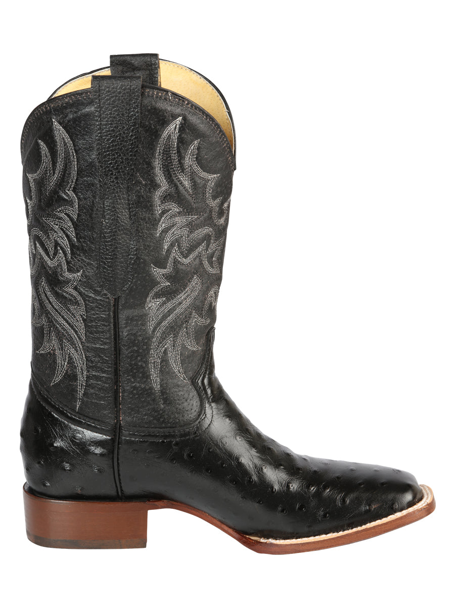 El General Rodeo - Botas de piel de avestruz estampada - Negro 44935