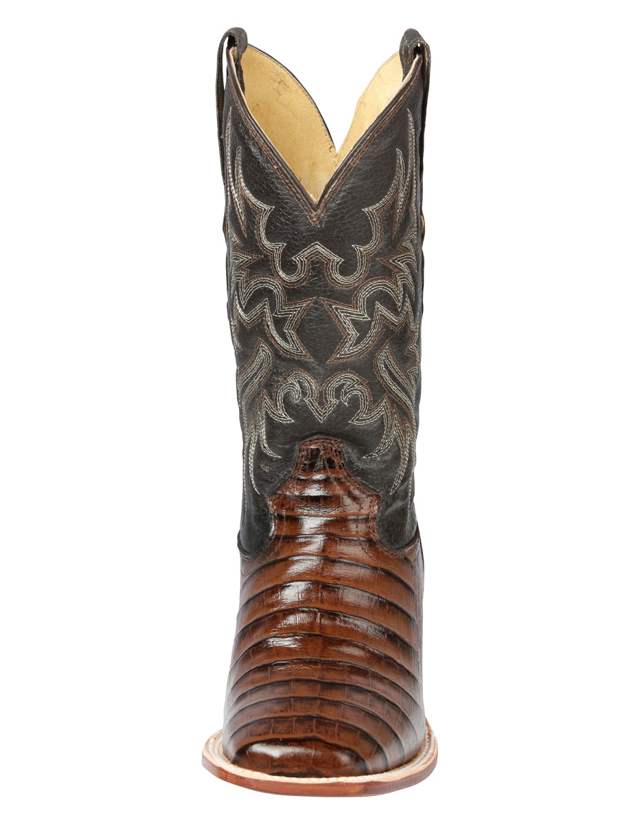 El Señor de los Cielos Men’s Rodeo Boot - Imitation Caiman Belly Leather - Brown

 44937