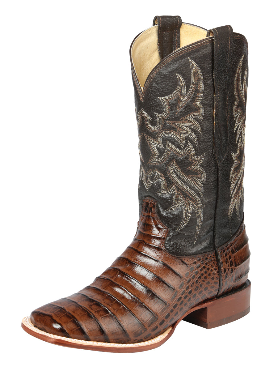 El Señor de los Cielos Men’s Rodeo Boot - Imitation Caiman Belly Leather - Brown

 44937