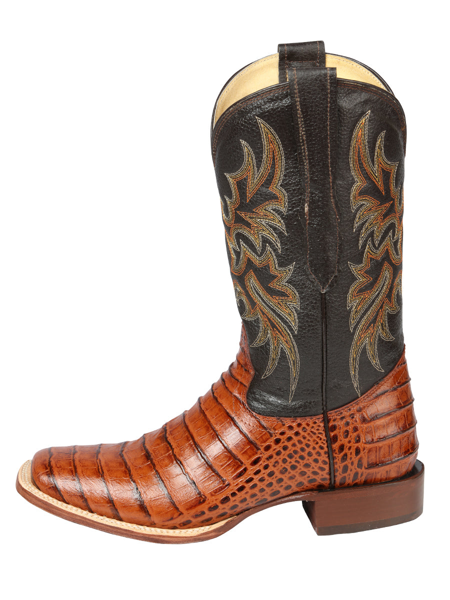 El General Rodeo - Printed Alligator leather boots - Cogñac 44939