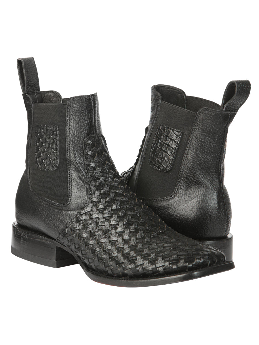 Botines tejidos Petatillo negros Rodeo para hombre de El General 45181