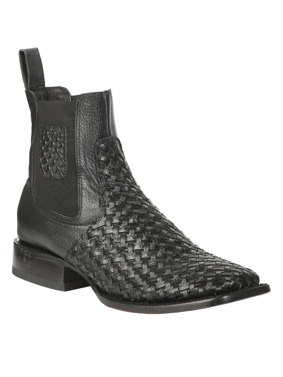 Botines tejidos Petatillo negros Rodeo para hombre de El General 45181