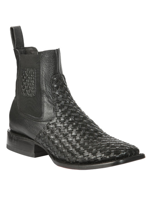 Botines tejidos Petatillo negros Rodeo para hombre de El General 45181