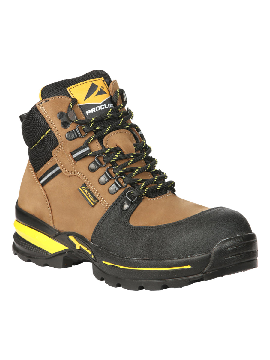 Procliff Men’s Work Shoes with Laces and Toe Cap - Nobuck Maple 45286