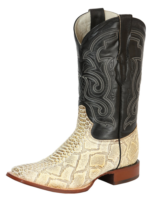 El General Men’s Python Imitation Rodeo Boots - Natural 45436