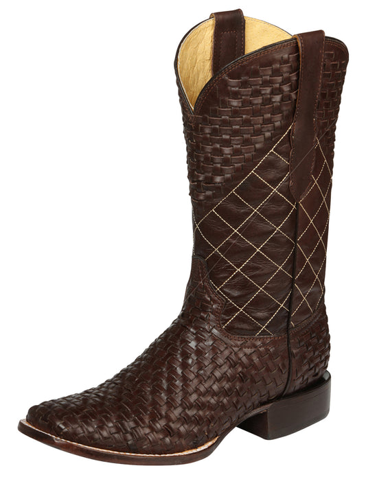 El General Men's Rodeo Boots Petatillo Leather - Brown 45440