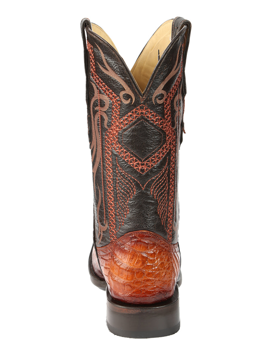 El General Men's Exotic Caiman Belly Cowboy Boots - Cognac 45520