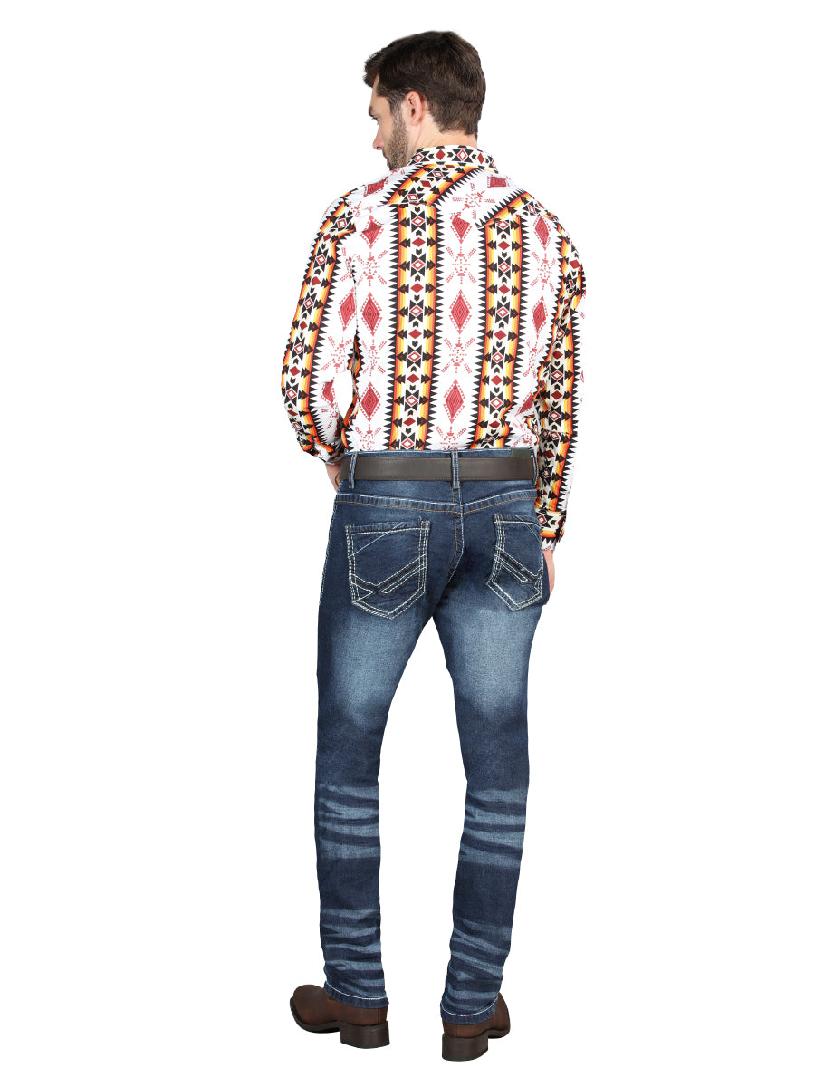 El Norteño Medium Blue Skinny Stretch Pants 126628