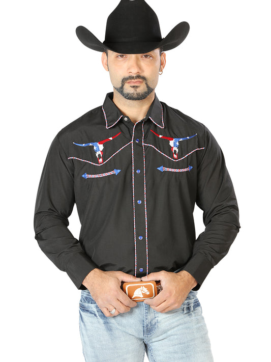 El Señor de los Cielos Embroidery Shirt Black 126671