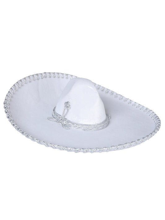 Adult 
Mexican Charro Hat Velvet White/Silver 600699
