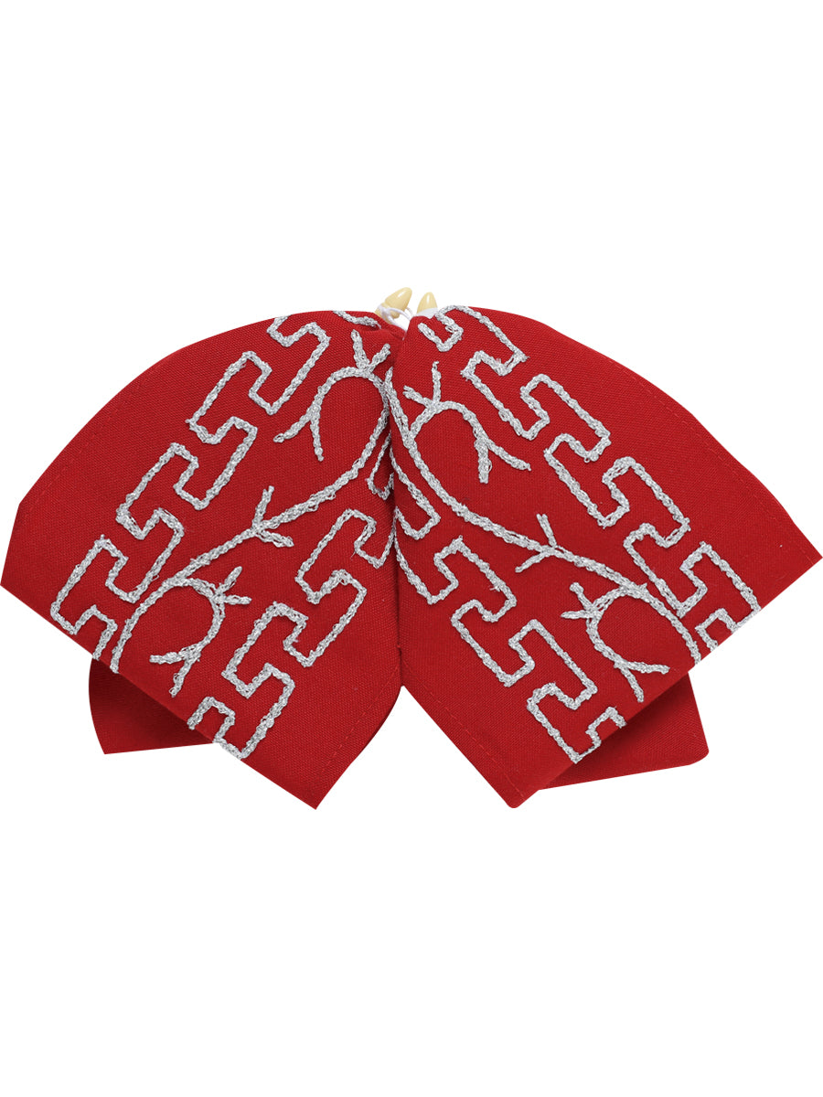 Adult 
Mexican Charro Bow Tie 100% Polyester Red/Silver 601116