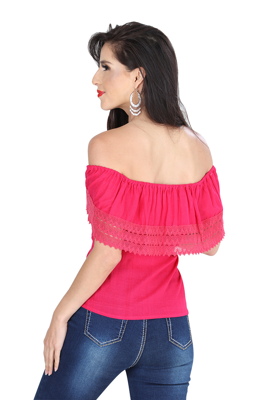 Artisanal Embroidered Blouse 50% Cotton, %50 Polyester Pink 601287