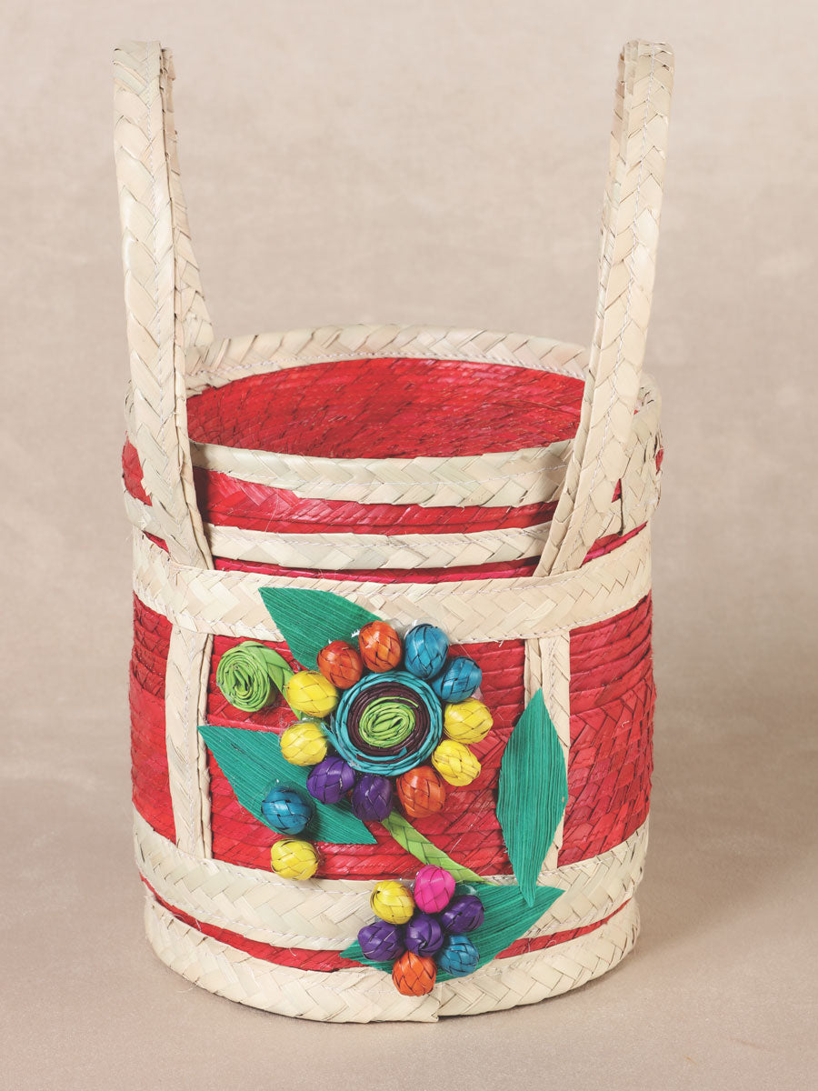 Handmade cosmetic bag 100% from Palma.  Hand woven. -  Flower -  Multicolor 602139