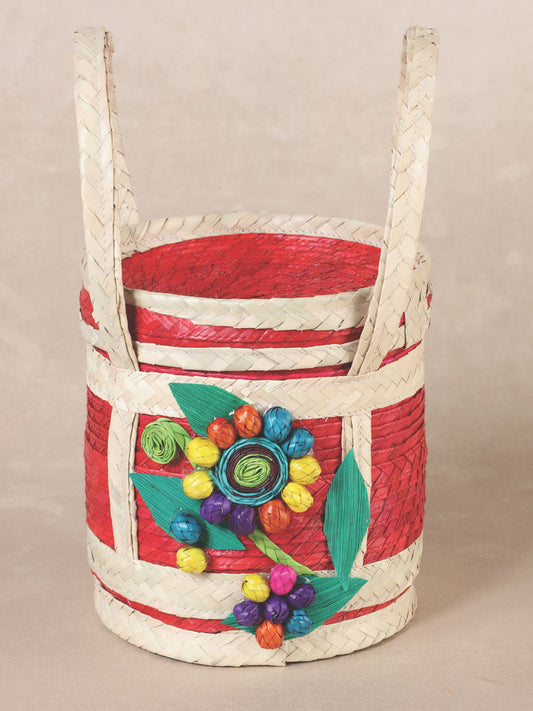Handmade cosmetic bag 100% from Palma.  Hand woven. -  Flower -  Multicolor 602139