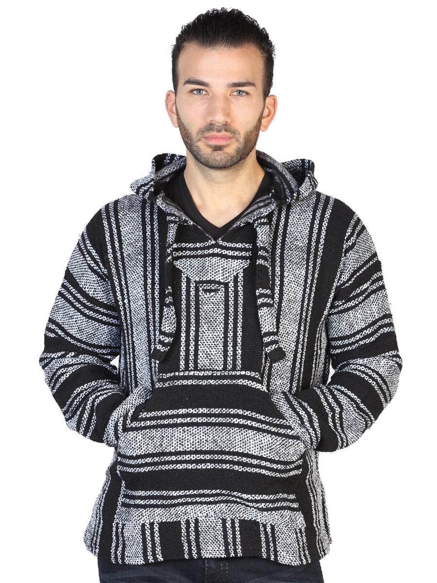 Artisanal Mexican Sweatshirt 100% Acrylan Black 602558