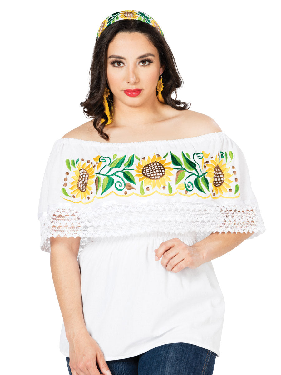 Blusa Bordada Artesanal 100% Algodón Blanca 603064