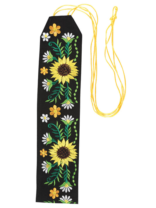 Artisanal Embroidered Belt Floral 100% Acrylic Black 603200
