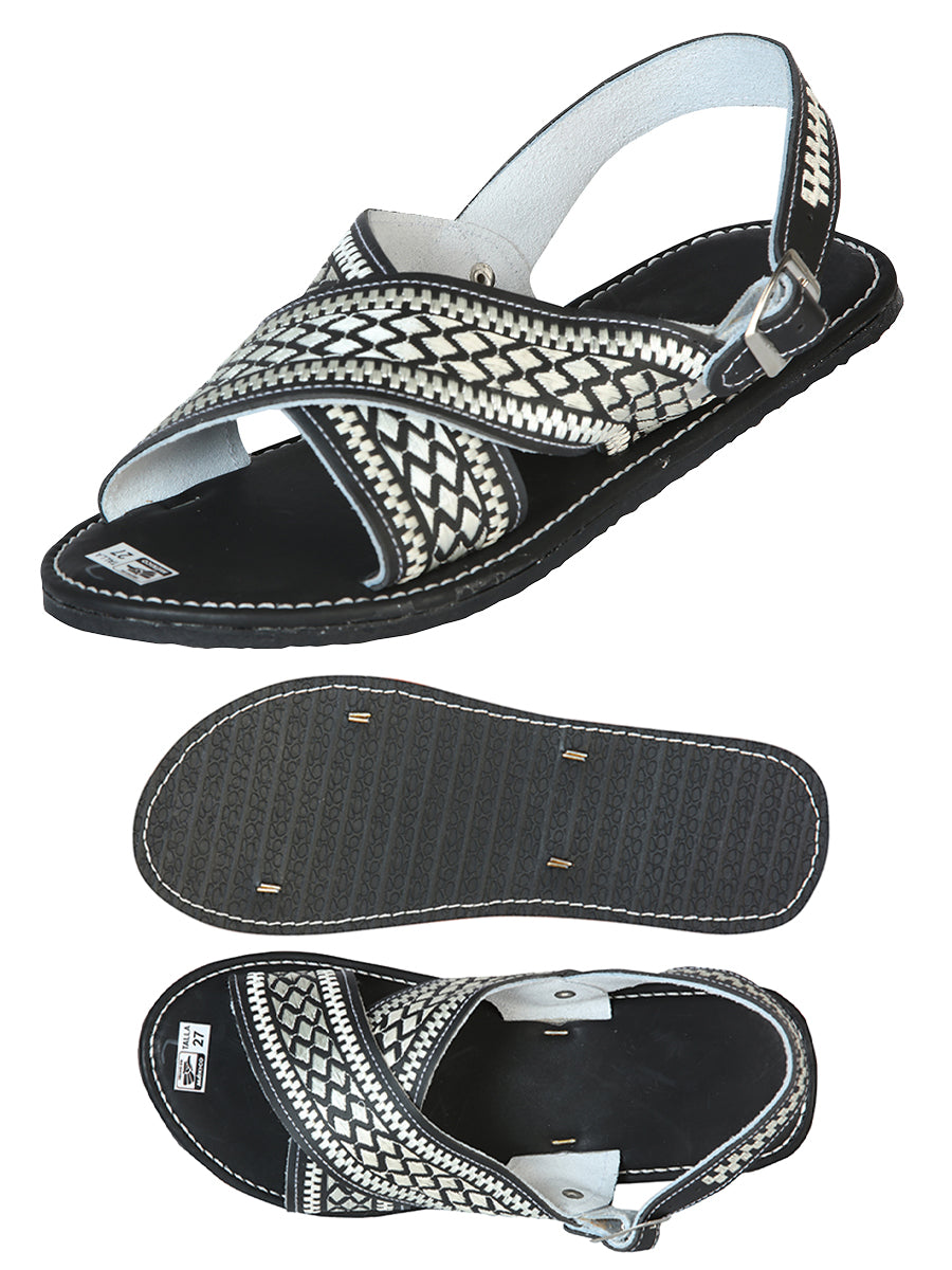 Mexican Artisanal Sandals 50% Leather, 50% Synthetic Black 603785