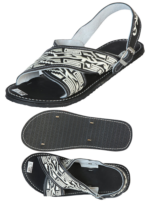 Mexican Artisanal Sandals 50% Leather, 50% Synthetic Black 603786