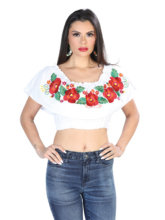Artisanal Embroidered Blouse 100% Cotton White 603895